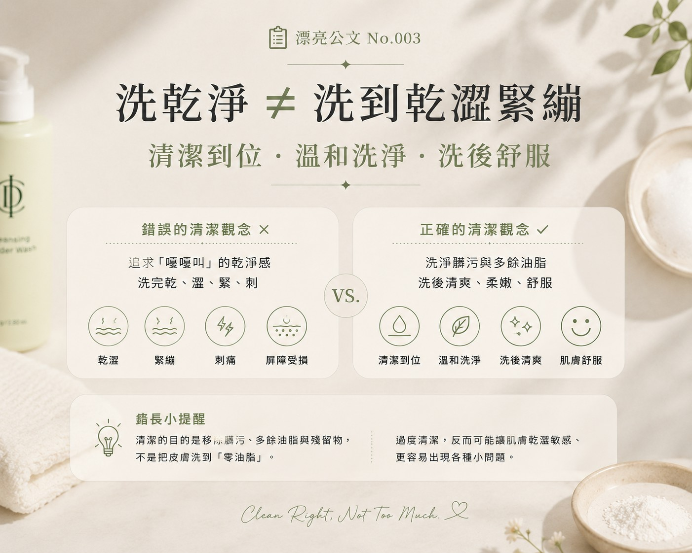 錯誤與正確清潔觀念對照